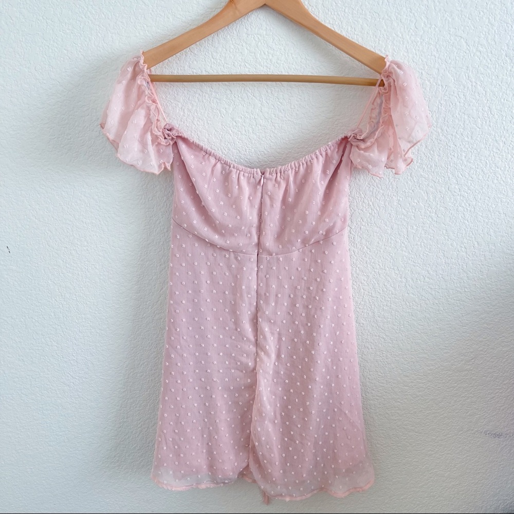 Long Sleeve Off-the-Shoulder Dress with Blushing Pink main image 1